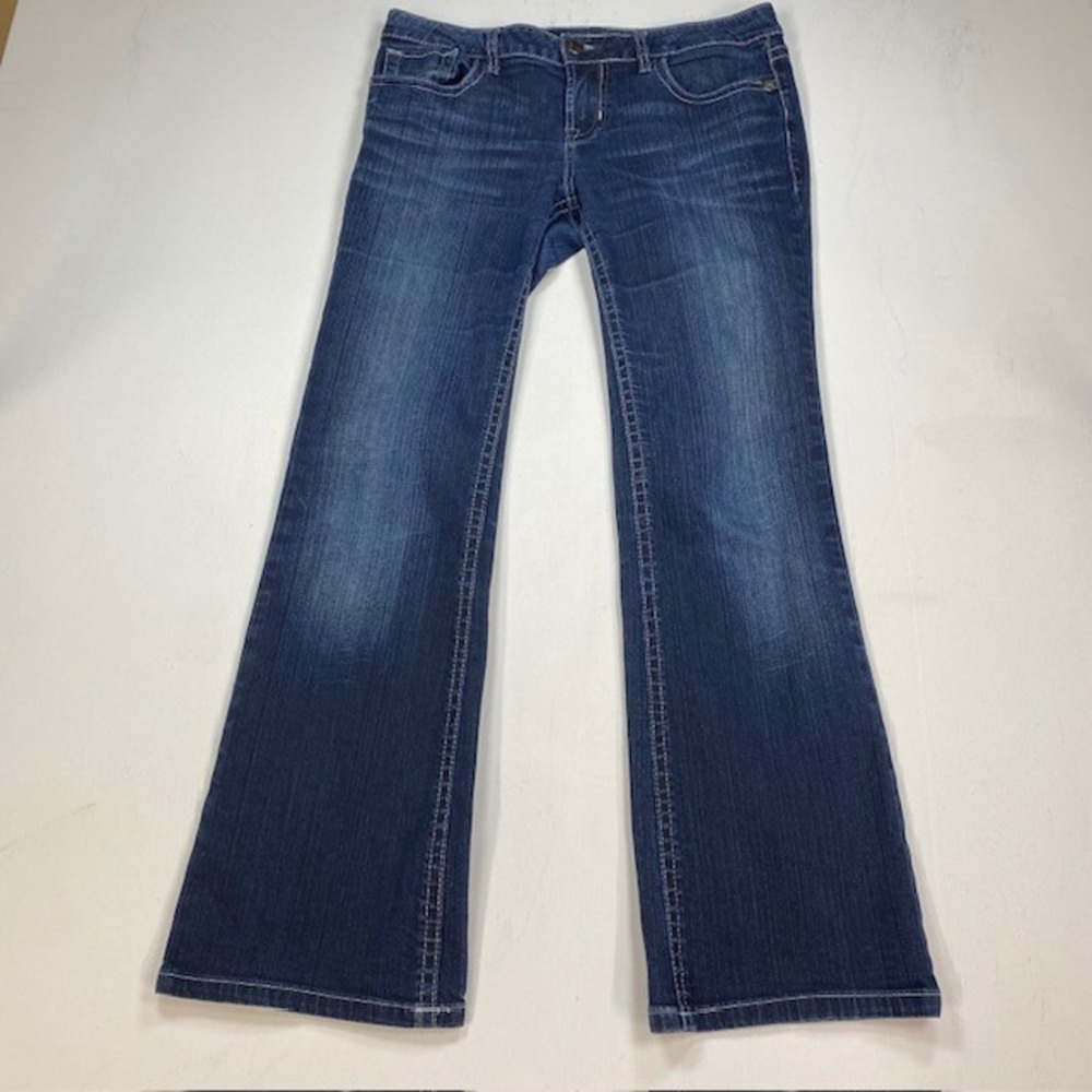 Mek Denim New York Bootcut Jeans Womens 32x34 Dark Wash Stretch Denim Mid Rise